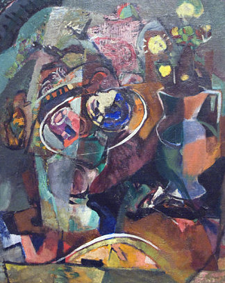 带鲜花的桌子 Table with Flowers (1930)，阿瑟·毕杰·查理