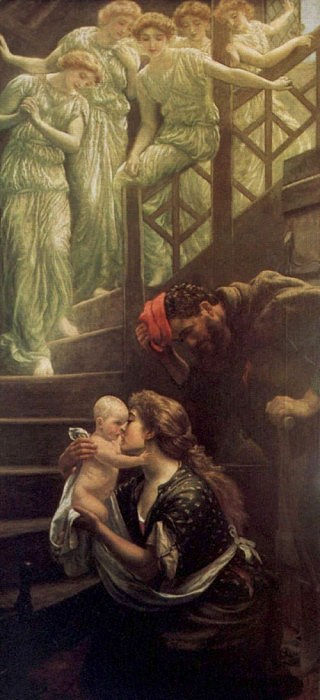 直来直去的小家伙从天阶上下来 Little one who straight has come Down the Heavenly Stairs (1888),阿瑟·休斯