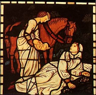 特里斯坦的诞生，来自“特里斯坦和伊索尔德的故事” The Birth of Tristan, from ‘The Story of Tristan and Isolde’，阿瑟·休斯