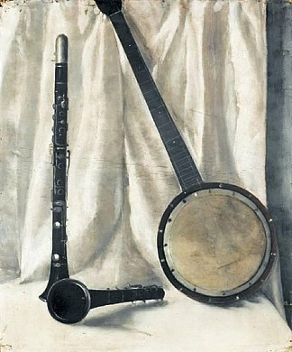 班卓琴和单簧管的静物 Still life with banjo and clarinette，亚瑟西格尔