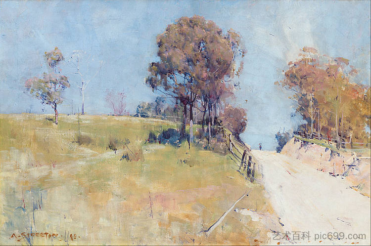 阳光（在炎热的道路上切割） Sunlight (Cutting on a hot road) (1895)，亚瑟·沃顿