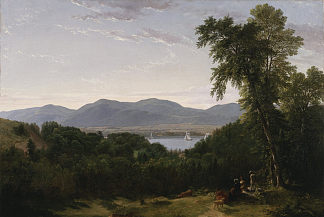 哈德逊河上的灯塔山，纽堡对面——现场绘制 Beacon Hills on the Hudson River, Opposite Newburgh—painted on the Spot，亚瑟·布朗·杜兰德