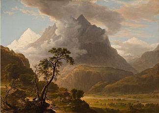 瑞士上哈斯勒山谷的景色 View in the Valley of Oberhasle, Switzerland (1842)，亚瑟·布朗·杜兰德