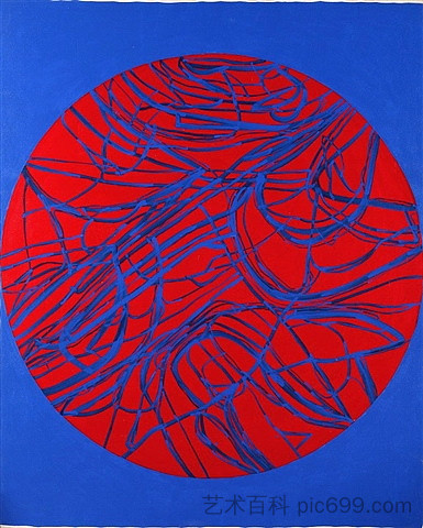 无题（金山明所绘） Untitled (Painted with Akira Kanayama) (1993)，田中敦子