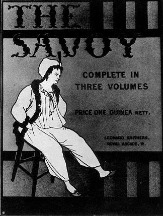 《The Savoy： Complete in Three Volumes》封面设计 Design for the front cover of ‘The Savoy: Complete in Three Volumes’ (1896)，奥博利·比亚兹莱