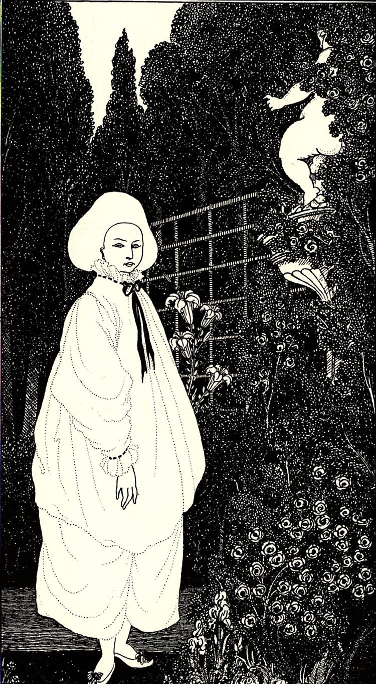 《一分钟之皮埃罗》卷首插画 Frontispiece to "The Pierrot of the Minute" (1897)，奥博利·比亚兹莱