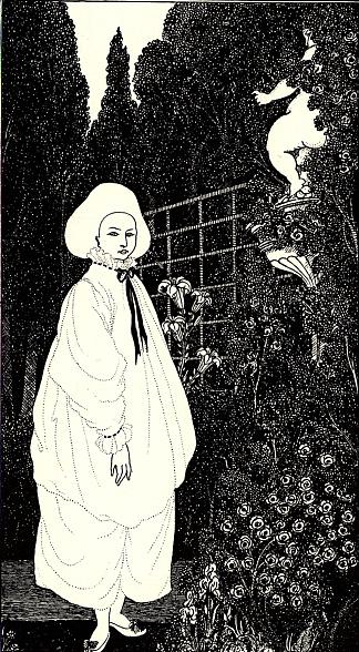 《一分钟之皮埃罗》卷首插画 Frontispiece to “The Pierrot of the Minute” (1897)，奥博利·比亚兹莱