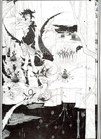 “齐格弗里德”的插图，第二幕 Illustration to “Siegfried”, Act II (c.1893)，奥博利·比亚兹莱