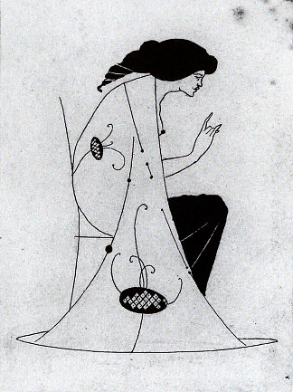 坐着的女士 Seated Lady，奥博利·比亚兹莱