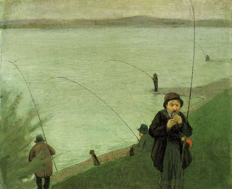 莱茵河上的垂钓者 Anglers on the Rhine (1907)，奥古斯特·麦克