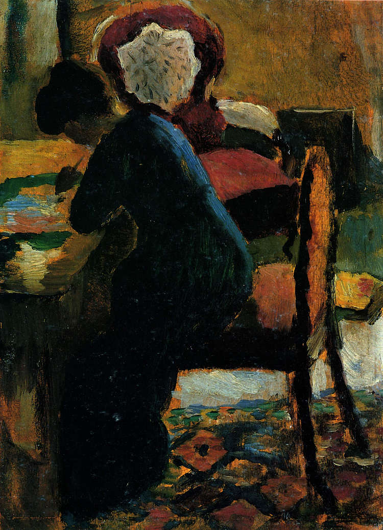 餐桌旁的伊丽莎白 Elisabeth at the Table (1909)，奥古斯特·麦克