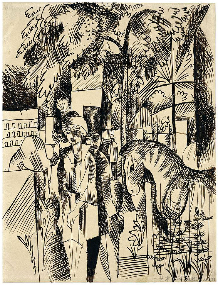 在动物园里 In the zoological garden (1913 - 1914)，奥古斯特·麦克