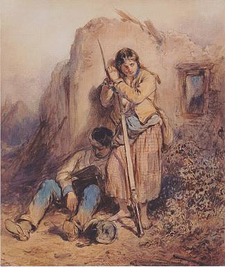 匈牙利战役中休息的士兵 Resting soldiers in the Hungarian campaign (1850)，奥古斯特·冯·佩滕科芬