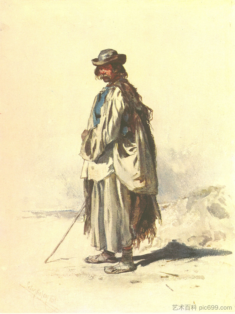 来自匈牙利的农民 Farmer from Hungary (1854)，奥古斯特·冯·佩滕科芬