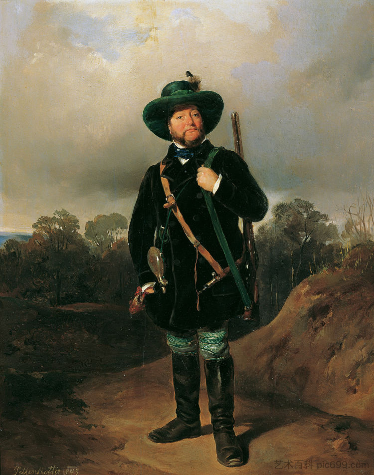 Josef Strommer 飾演 Hunter Josef Strommer as a hunter (1845)，奥古斯特·冯·佩滕科芬