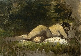 斜倚的女性裸体 Reclining female nude，奥古斯特·冯·佩滕科芬