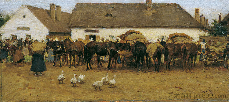 索尔诺克市场 Markt in Szolnok (c.1870 - c.1880),奥古斯特·冯·佩滕科芬