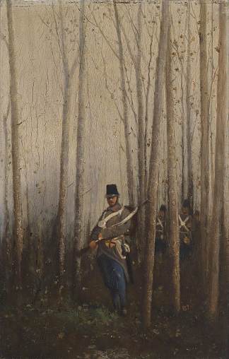 森林与士兵 Forest with Soldiers，奥古斯特·冯·佩滕科芬