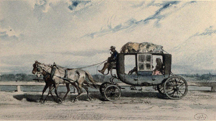 从维也纳到克洛斯特新堡的运输 Carriage from Vienna to Klosterneuburg (1851)，奥古斯特·冯·佩滕科芬