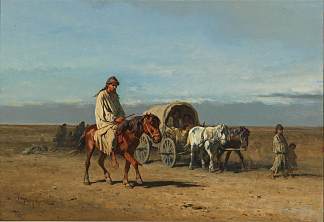 迁徙的吉普赛人 Migrating gypsies (1856)，奥古斯特·冯·佩滕科芬