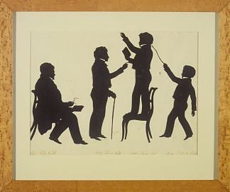 四个完整人物的剪影 Cut Silhouette of Four Full Figures (1830)，奥古斯特·爱德华