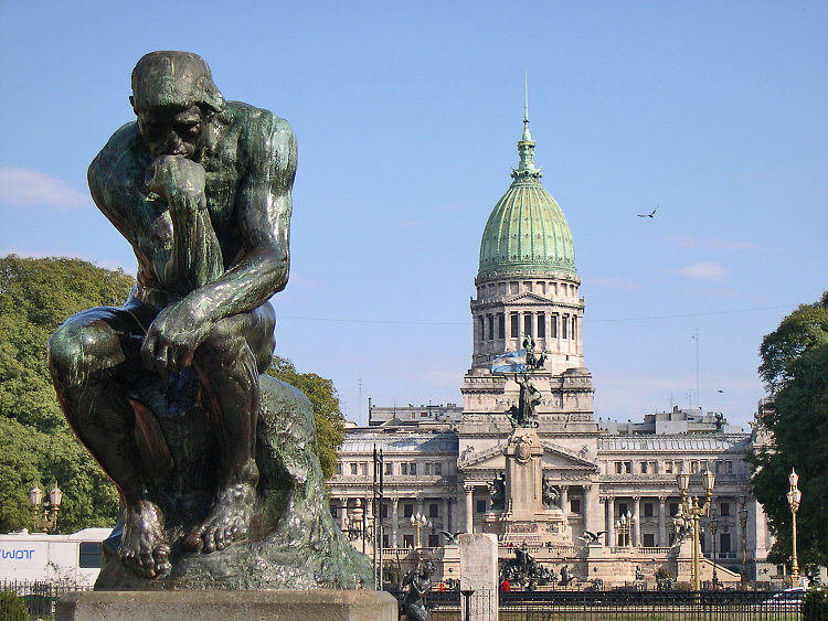 思想家 The Thinker (1880 - 1882; France  )，奥古斯特·罗丹