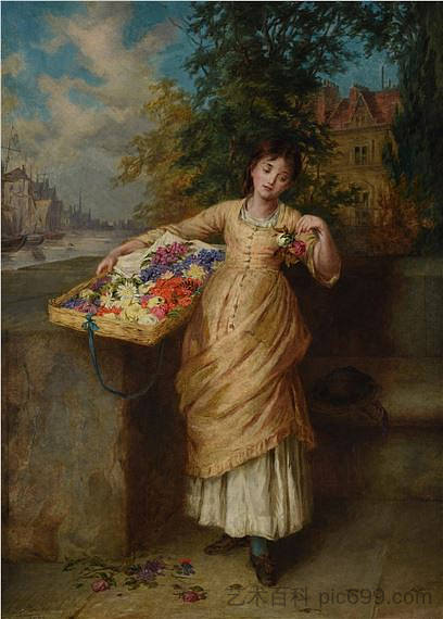 凋谢的花朵 Fading Flowers (1882)，奥古斯都·埃德温·穆雷迪