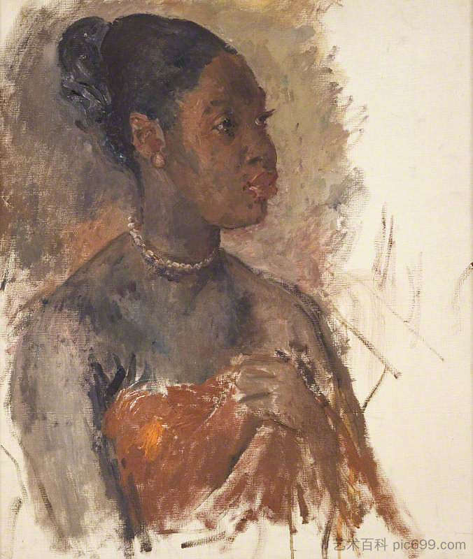 牙买加妇女的肖像 Portrait of a Jamaican Woman (1937)，奥古斯都·约翰