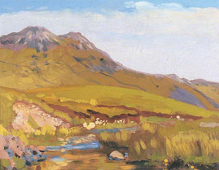 威尔士景观 Welsh Landscape (1914)，奥古斯都·约翰