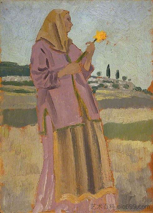 水仙花的女人 Woman with a Daffodil (1910)，奥古斯都·约翰