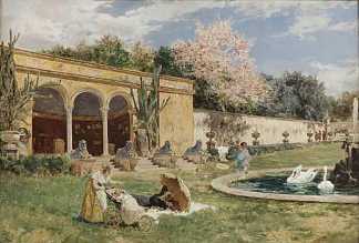 博尔盖塞别墅的春天早晨 Spring morning in Villa Borghese，奥雷利奥·蒂拉泰利