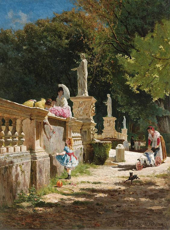 在博尔盖塞别墅 In the Villa Borghese，奥雷利奥·蒂拉泰利