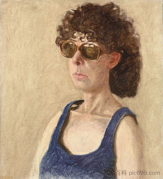 戴着太阳镜的安妮肖像 Portrait of Anne in Sunglasses (1981)，阿维格多·阿里哈