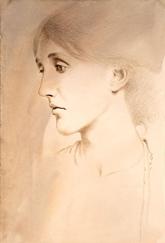 封面设计， 未出版， 弗吉尼亚·伍尔夫的肖像 Cover Design, Unpublished, Portrait of Virginia Woolf (1990)，艾登阿格达什洛