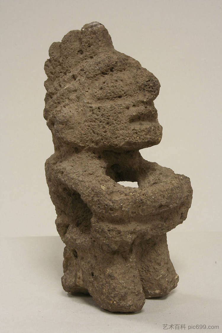 凤头人物（马奎尔索奇特尔） Crested Figure (Macuilxochitl) (1450 - 1521)，阿兹特克艺术