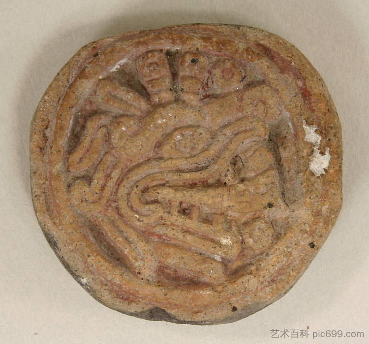 邮票,猫科动物简介 Stamp, Feline Profile (c.1300 - c.1521),阿兹特克艺术