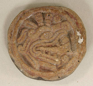 邮票，猫科动物简介 Stamp, Feline Profile (c.1300 – c.1521)，阿兹特克艺术