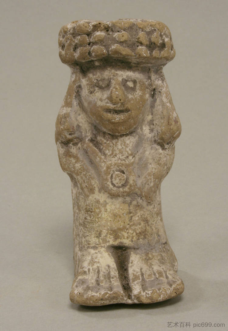 站立女性与头饰 Standing Female with Headdress,阿兹特克艺术