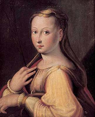 亚历山大的圣凯瑟琳（假定自画像） Saint Catherine of Alexandria (presumed self-portrait) (1589)，芭芭拉·隆希