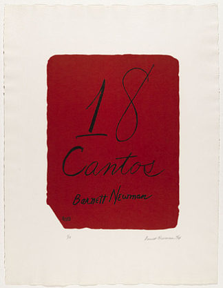 18首歌的扉页 Title Page from 18 Cantos (1964)，巴尼特·纽曼