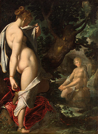 雌雄同体和若虫萨尔马西斯 Hermaphrodite and the nymph Salmacis (c.1580 – c.1582)，巴塞洛缪斯·斯普兰格