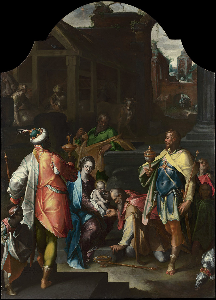 国王的崇拜 The Adoration of the Kings (1595)，巴塞洛缪斯·斯普兰格