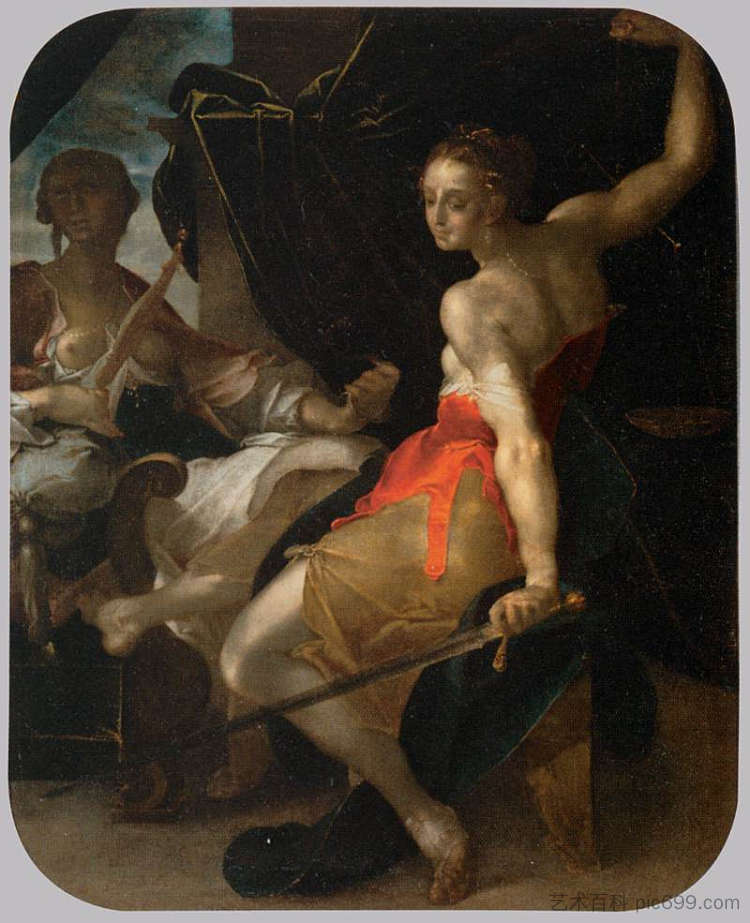 正义与审慎的寓言 Allegory of Justice and Prudence (c.1600),巴塞洛缪斯·斯普兰格