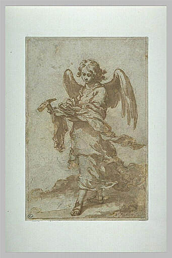 拿着锤子和钉子的天使 Angel holding a hammer and nails (1660)，巴托洛梅·埃斯特万·穆立罗