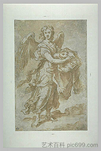 天使拿着外衣和骰子 Angel holding the tunic and dice (1660),巴托洛梅·埃斯特万·穆立罗