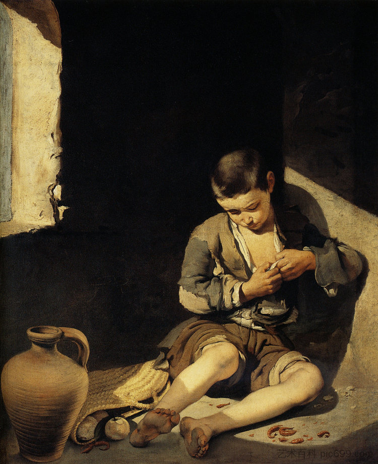 年轻的乞丐 The Young Beggar (c.1650)，巴托洛梅·埃斯特万·穆立罗