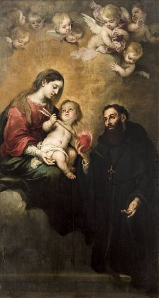 圣奥古斯丁与圣母子 St. Augustine with the Virgin and Child (c.1664 – c.1670)，巴托洛梅·埃斯特万·穆立罗