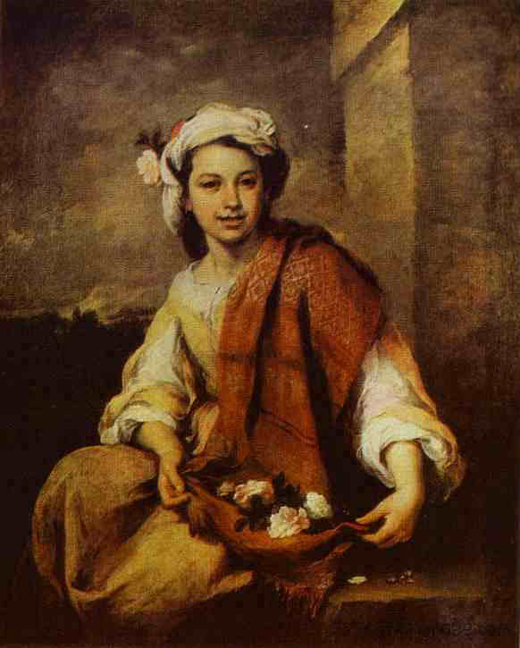 卖花商 Flower Seller (c.1668 - 1670)，巴托洛梅·埃斯特万·穆立罗