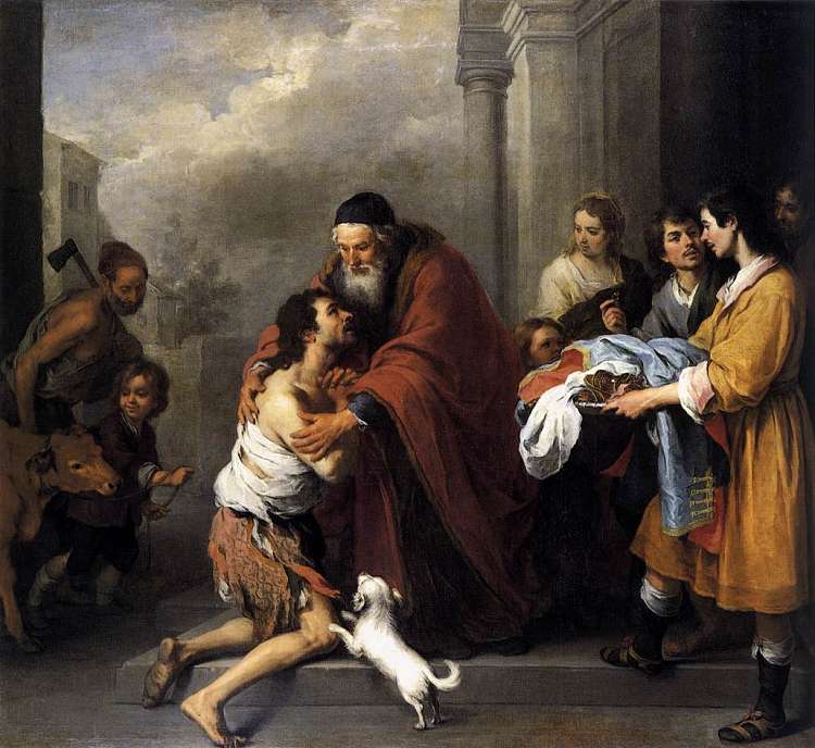 浪子归来 Return of the Prodigal Son (1667 - 1670)，巴托洛梅·埃斯特万·穆立罗