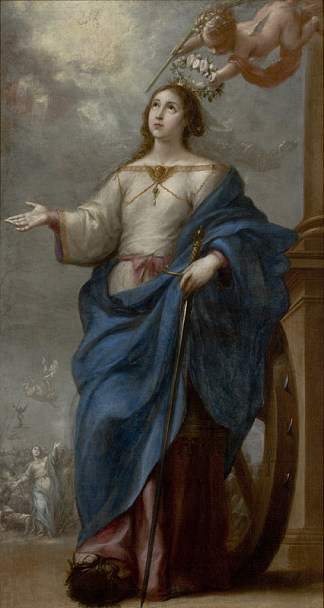 亚历山大的圣凯瑟琳 Saint Catherine of Alexandria (1650 – 1655)，巴托洛梅·埃斯特万·穆立罗